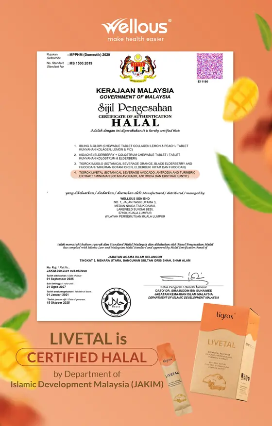 Certified Halal by JAKIM certificate, tap to enlarge