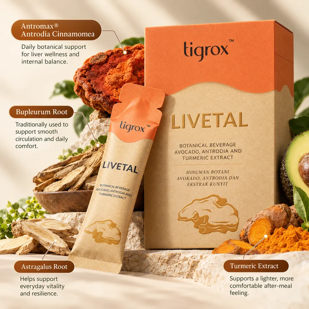 The 4 herbs inside LIVETAL: Antromax Antrodia cinnamomea, Bupleurum root, Astragalus root and Turmeric extract